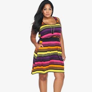 SOLD Torrid Multicolor Stripe Tank Dress, NWT sz 0